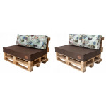 Paletové sedenie Golden Garden GG45 podsedák a vankúš 120cm x 80cm x 15cm tmavo hnedá vzor